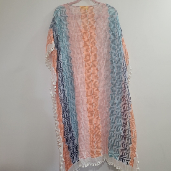 Roberta roller rabbit pompom caftan coverup M/L - Picture 3 of 3